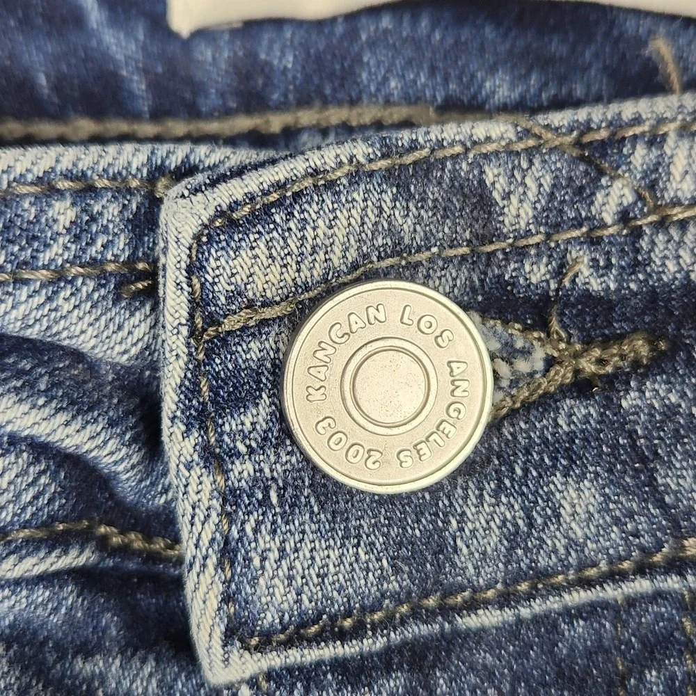 KanCan Jeans Womens Size 9/28 Avery‎ Straight Leg Cargo Jeans Dark Wash Denim